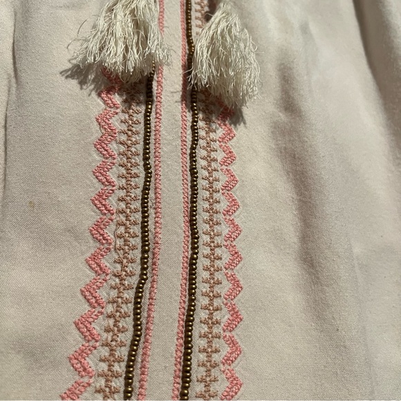 Chic Beige Embroidered Mini Dress - Picture 5 of 9